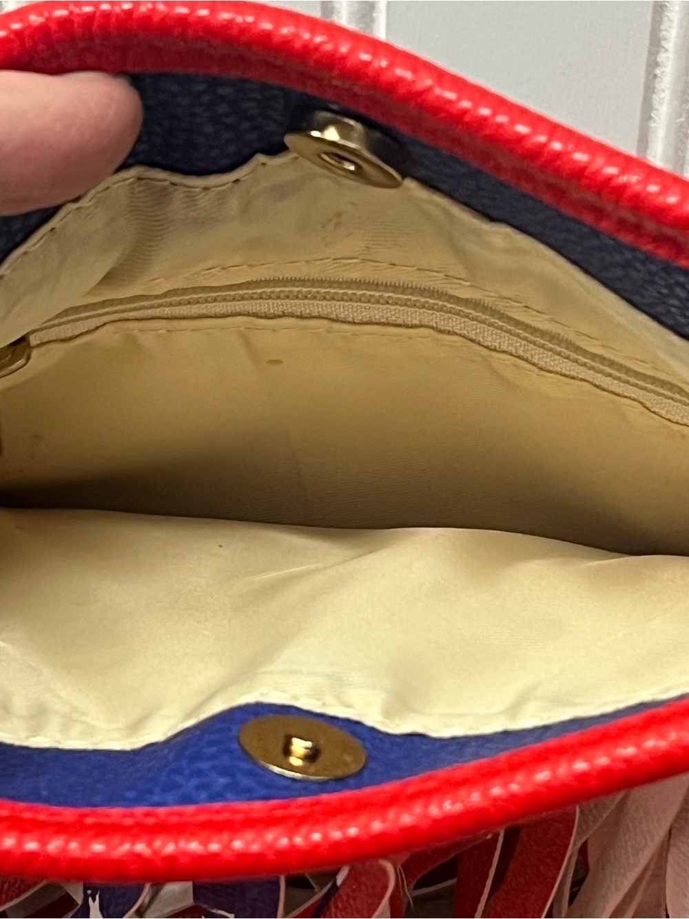 Diamond Supply Co. Red, White & Blue Fringe Chain Crossbody - Picture 3 of 6